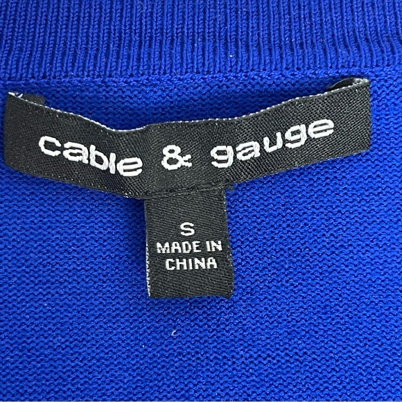 Cable & Gauge 3/4 Sleeve Ribbed women’s Cardigan sweater  Sz.Small. Cobalt blue - Picture 6 of 8